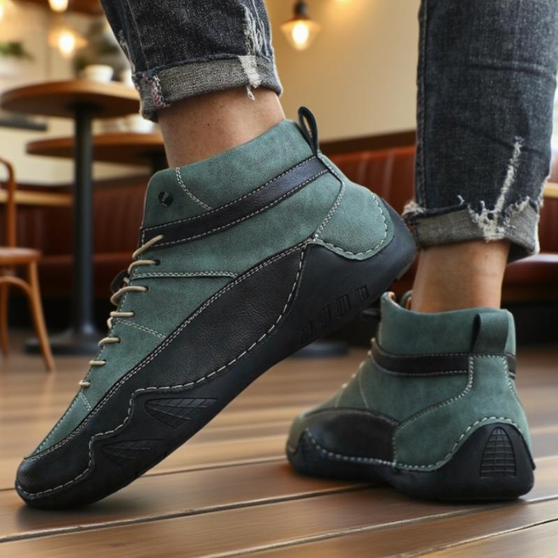 

Ретро Ботинки для Мужчин Мода Уникальный Уличный Дизайн Плоский Верх Высокие Ботинки Новые Весенне-Осенние Деловые Повседневные Ботинки Mosinka 39