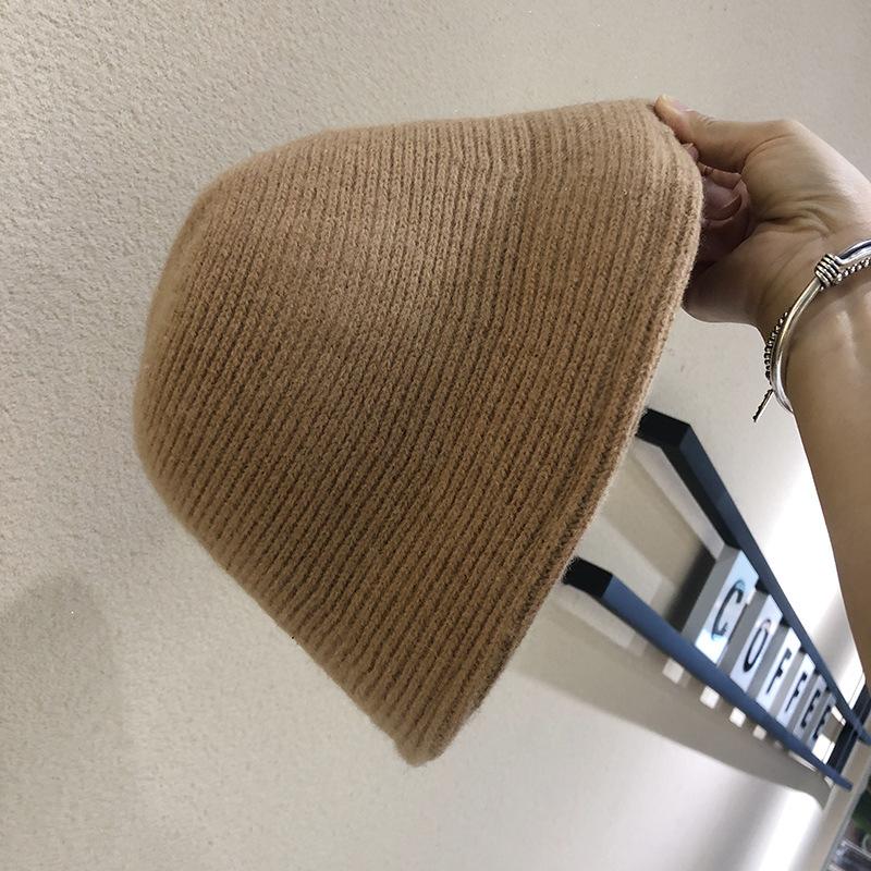 Women's Korean Knit Bucket Hat - Thick Thermal, Solid Color, Japanese - Inspired Flattering Style for Daily Wear