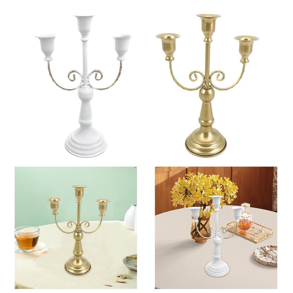 Metal Candelabra Centerpiece Elegant Candlestick Pillar Candle Holder for Living Room Festivals Dining Room Events Wedding
