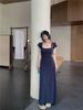 Melaleuca Summer Dress: Elegant Slim-Fit, Short Sleeve, Waist-Cinched Skirt for Women 2025