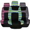 FH Group Group Printed Full Set Car Seat Universal Fit for Rear Compatible Imported from (FH International) Covers, Multi-Lavender, Fabric, Low-Back,