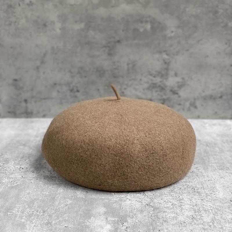 Australische Haar-Baskenmütze Kinder-Malermütze Aufgewertetes gestreiftes Schweißband Zarte dreidimensionale Pilzmütze Wollknospenmütze