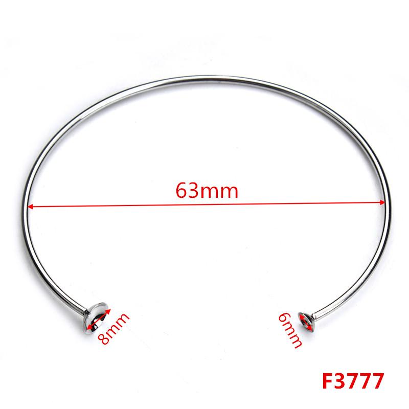 2pcs/lot Stainless Steel Open Bracelets Bangles Settings Cabochon Base Bezel Trays Fit Round Beads DIY Jewelry Making Fin