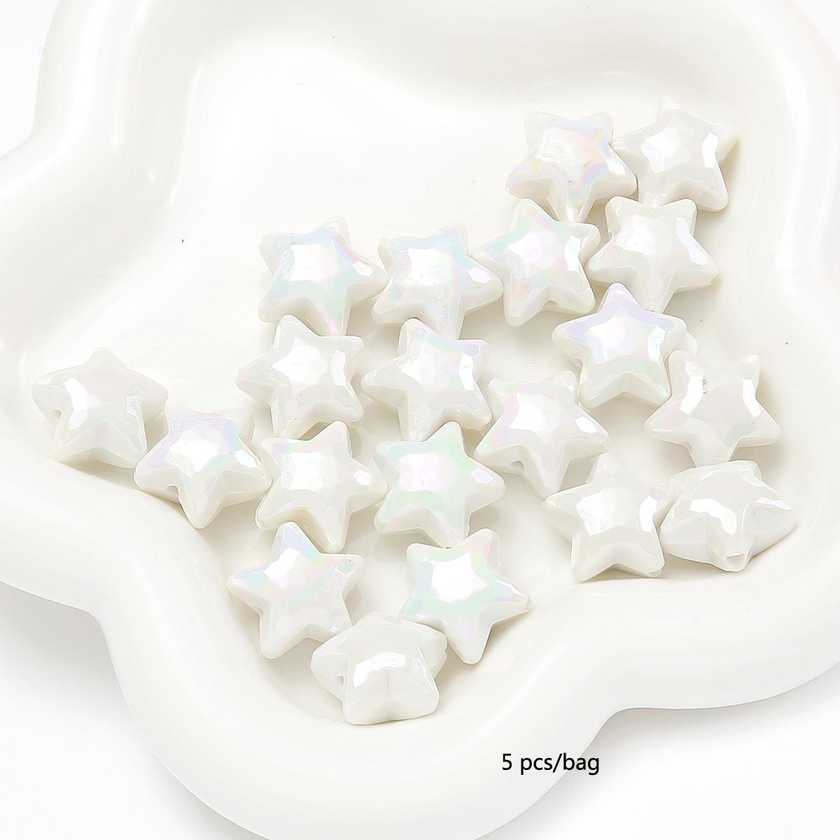 

Бусины ручной работы Акриловые бусины AB с покрытием цвета Пентаграмма Персиковое сердце Бусины ручной работы Сделай сам Ручная работа Бусы для браслета Цепочка для сотового телефона Ювелирные изделия Бусины 1 bag