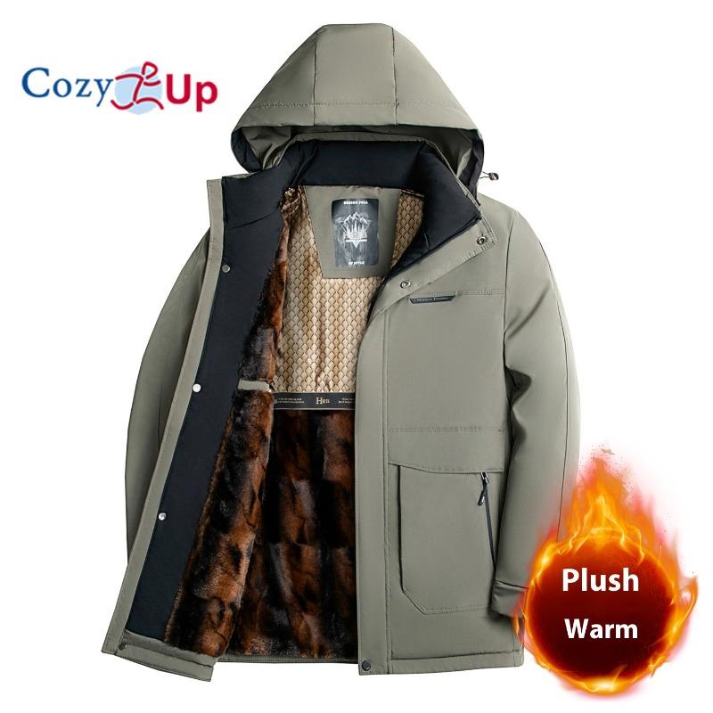 Cozy Up Men's Parka Winter Coats Warm Puffer Jacket with Removable Fur Hood