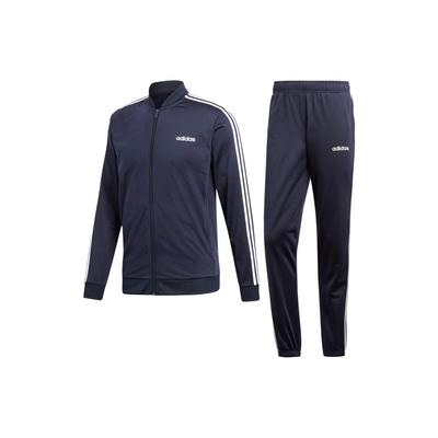 Çizgili Harf Logolu Baskılı Fermuarlı Ceket ve Pantolon Seti Erkek Atletik Setler Mavi DV2468