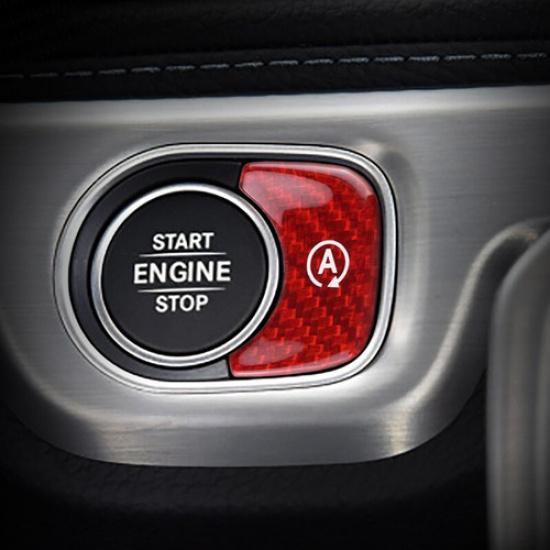 Glossy Red Carbon Fiber Car Engine Start A Button Cover Sticker For Benz G W464