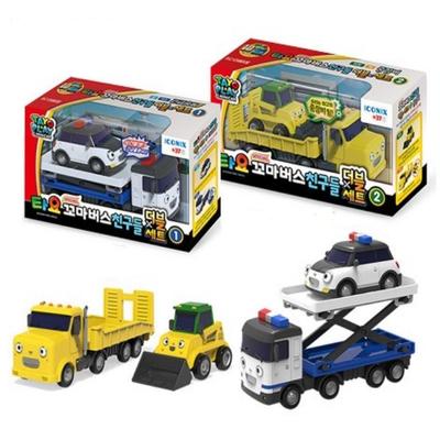 Tayo Origen Corea Modelo - El Pequeño Autobús Tayo Amigos Set Doble 1 y 2- POLICÍA Rescate Equipo Pesado