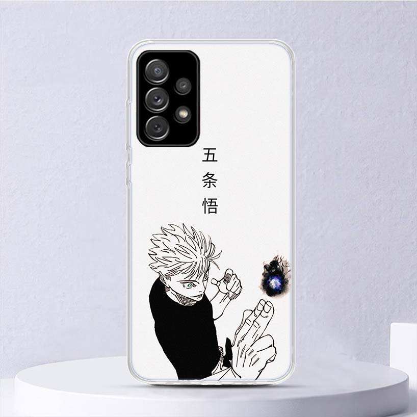 Black White Kaisen J-Jujutsu Soft Case For Samsung Galaxy A16 A15 A14 A13 A56 A55 A54 A53 Phone Cover A26 A36 A25 A35 A24 A34 A2