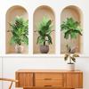 Fresh Tropical Green Plants Wall Stickers - Multi-Piece Self-Adhesive Decoration for Corridor