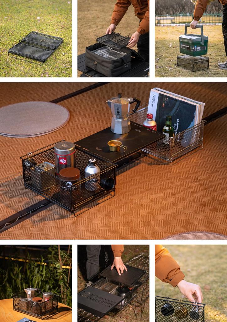 CAMPING MOON Tischbrücke IGT Mesh Box IGT Tablett Aufbewahrungsbox Schildpattmuster CK-24BF