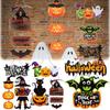 Halloween Hanging Door Sign Pumpkin Door Hanger Rustic Spooky Happy Halloween Wall Plaque for Indoor Outdoor Party Decoration
