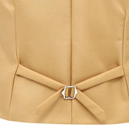 Men Waistcoat Solid Color Single-breasted V Neck Sleeveless Spring Vest for Work