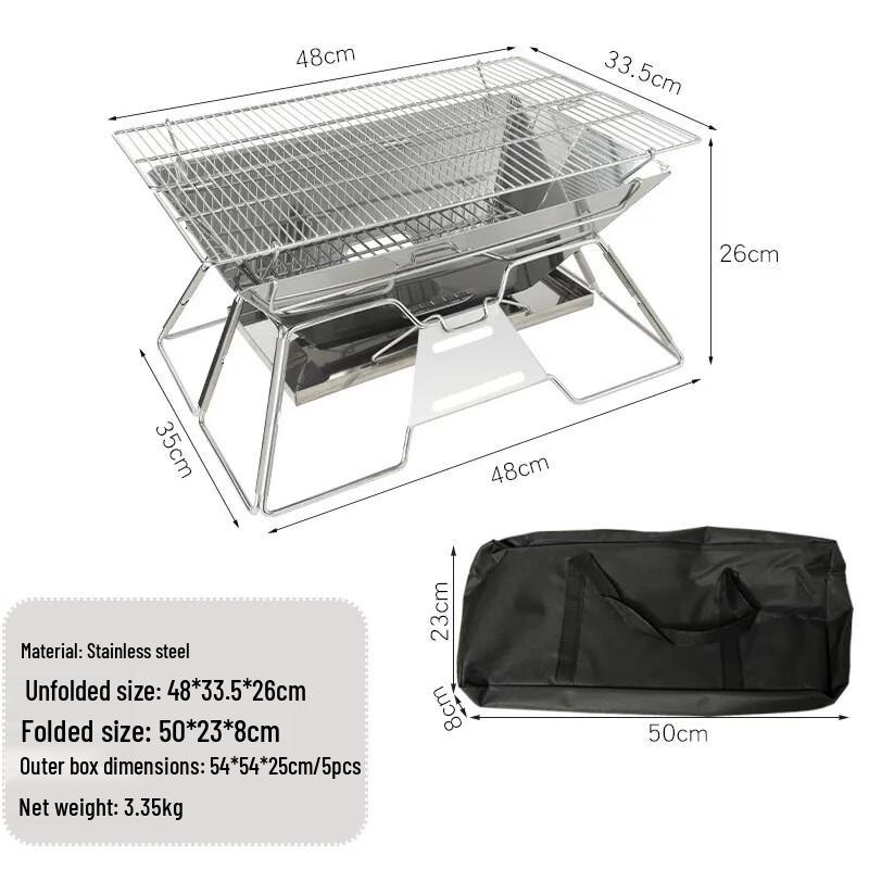 Portable Folding Stainless Steel Camping Grill