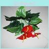 Anthurium Andraeanum Linden Fake Green Plant With Silk Flowers For Living Room Decor And Gift