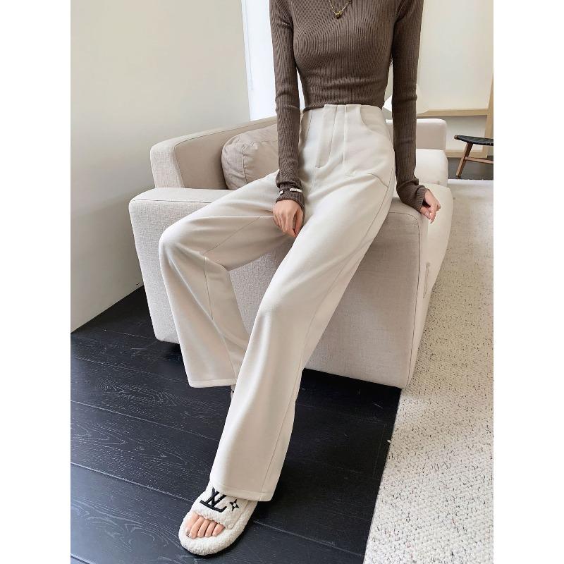 

Серые ацетатные шерстяные прямые брюки осенние женские узкие широкие брюки премиум повседневные брюки XL