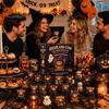 Halloween-Schmuckset Schottische Hochlandkuh Adventskalender, 24-Tage Countdown-Box Geschenk mit 24 Stück Figuren, Gruselige Dekorationen für Kinder