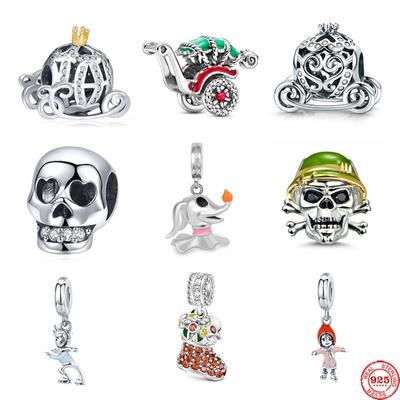 New Arrivalskull Pumpkin Car Girl Boy Dangle Diy Bead  Fit Original Charms Silver 925 for Women Jewelry