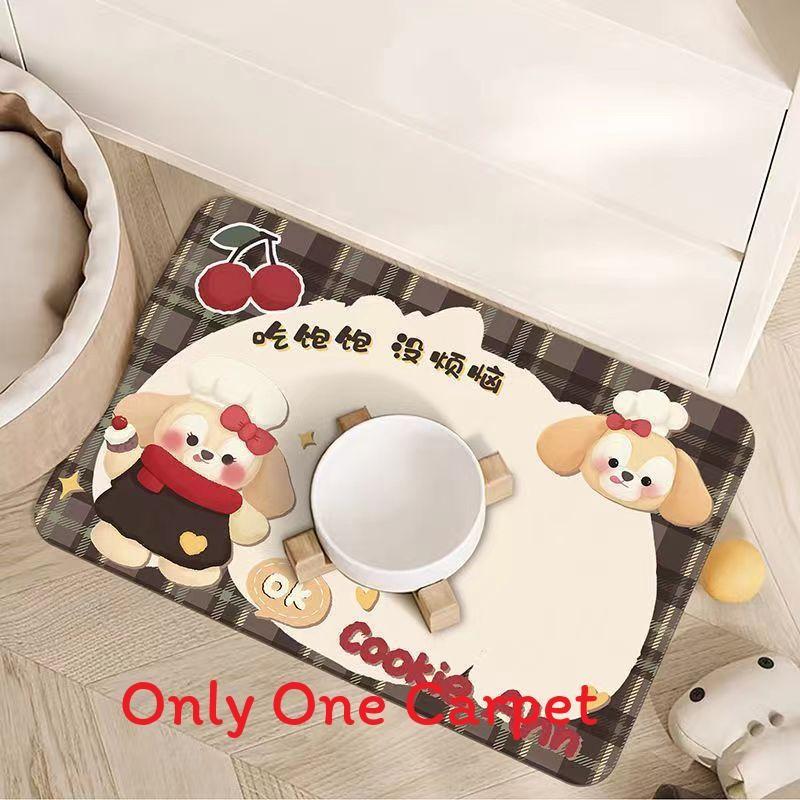 Cute Animal Silicone Diatomite Spillproof Pet Feeding Mat For Dining And Feeding