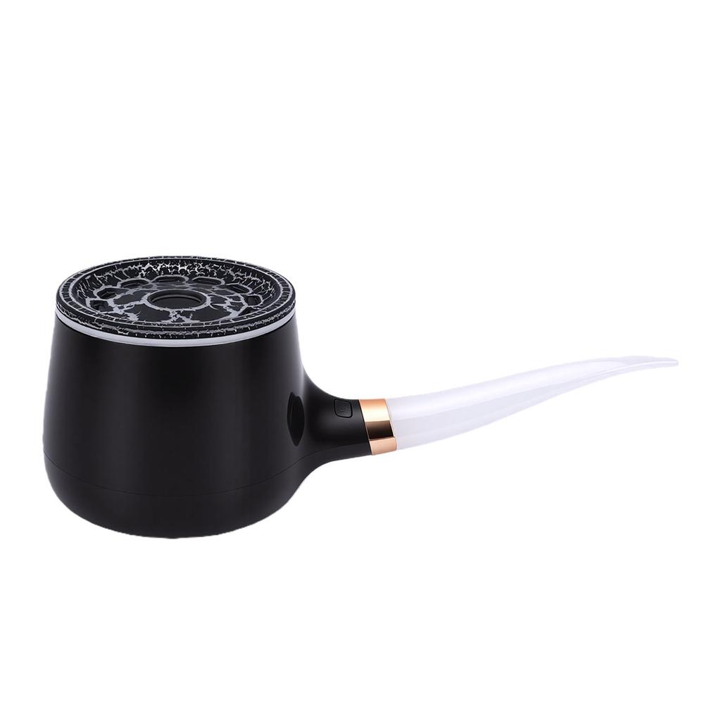 Pipe Aromatherapy Diffuser Humidifier Black Quiet Simulated Fire Essential Oil Diffuser with Smoke Rings Colorful LED
