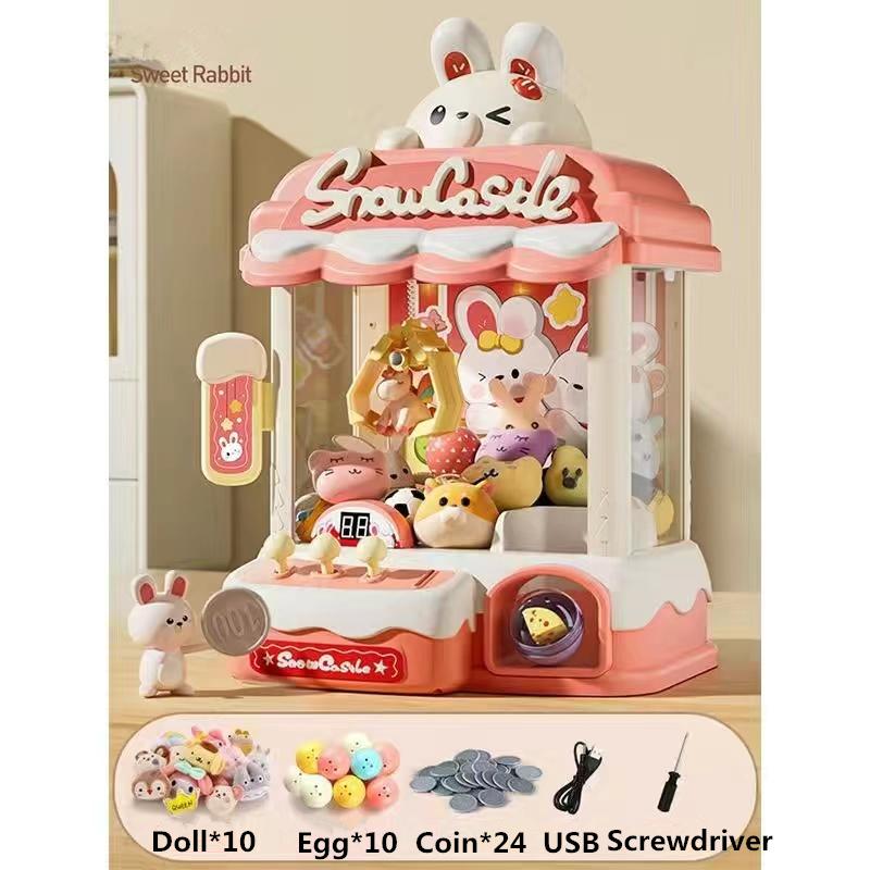 Children Mini Claw Machine Toys Rabbit Automatic Coin Operated Play Game Arcade Crane Doll Machines Kids Birthday Christmas Gift