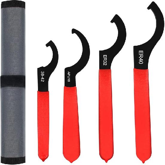Universal Spanner Wrench Set 6Pcs Steel Adjustable Shock Wrench Coilover Spanner Motorcycle Coil Over Shock Adjustment Tool 4 Pcs