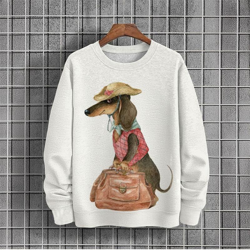 Autumn Funny Dachshund Graphic 3D Printed Hoodies Fashionable Casual Sports Long Sleeved Women's Hoodies