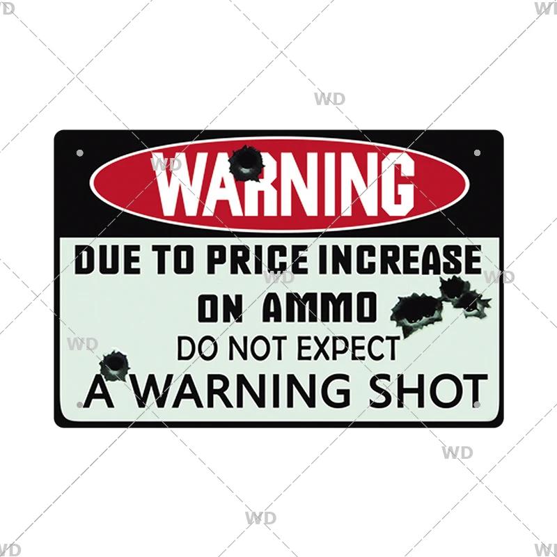 Warning Tin Sign Private Property Gun No Trespassing  Retro Vintage Plaque Danger Vedio Safety Home Door Street Bar Wall Decor