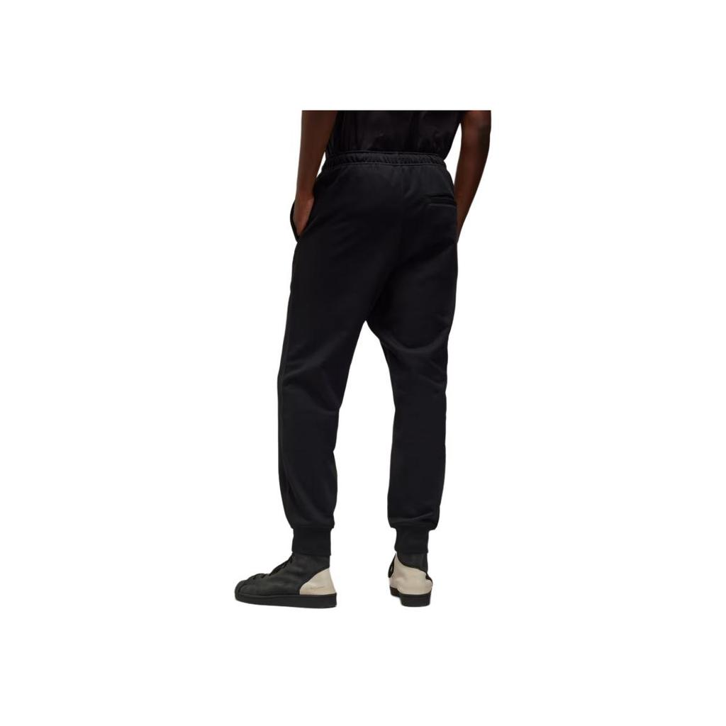 Y-3 Brushed Terry Cuffed Solid Color Drawstring Joggers Men Bottoms Black IW0070