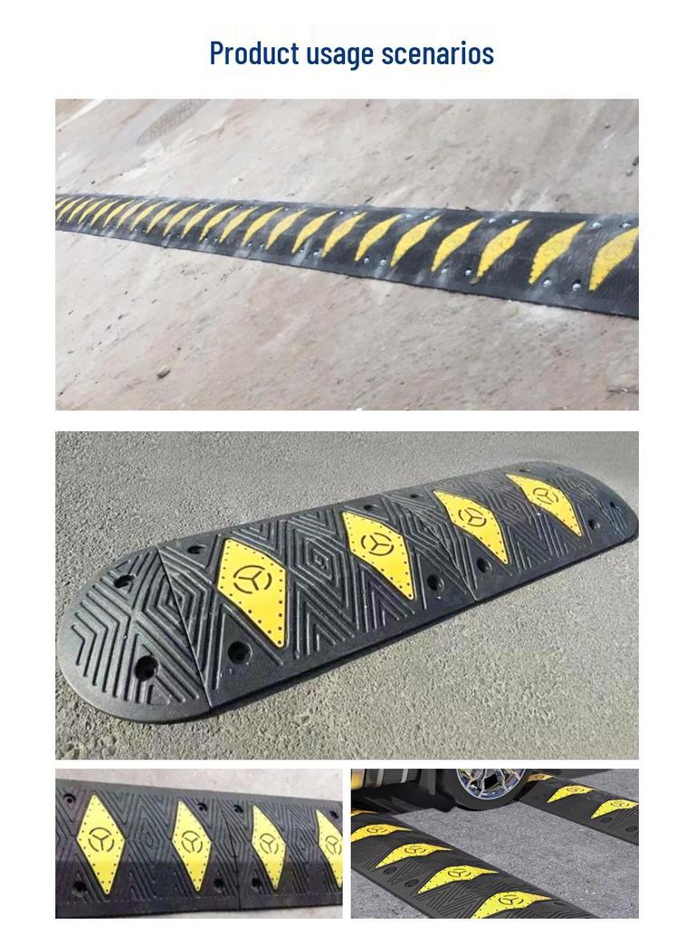 In-Stock Durable Speed Bumps: Thickened Rubber & Plastic for Parking Lot Safety
