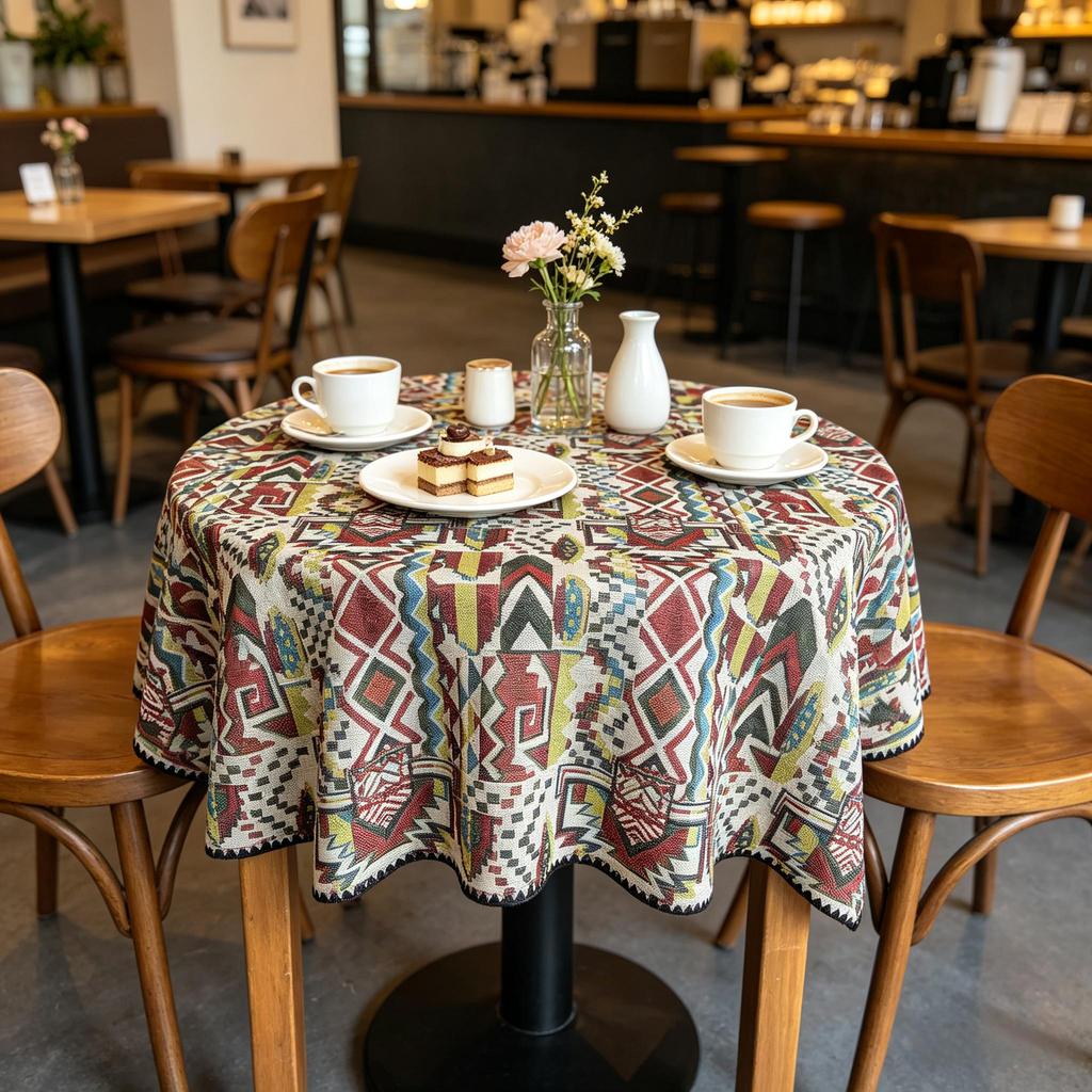 Dining Table Kitchen Everyday Use Household Pure Cotton Small Soft Fabric Round Tablecloth