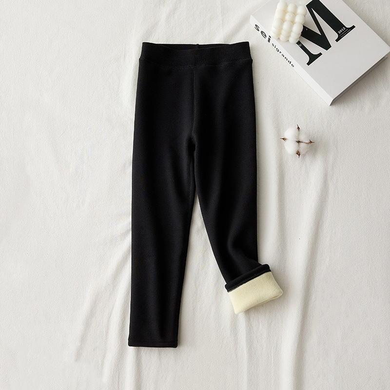 

Утепленные и теплые зимние флисовые длинные брюки для девочек Детский комфорт Мягкие леггинсы Детская мода Верхняя одежда Штаны Одежда 140 чёрный