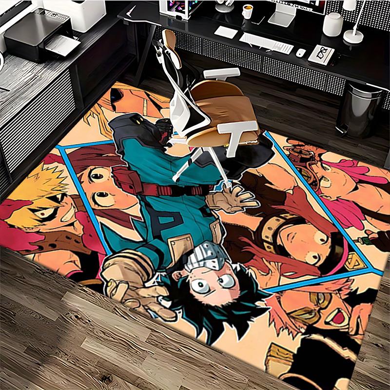 1 Stück My Hero Academia Stuhlmatte - Anime Cartoon Design Büroteppich, Rutschfester Teppich für Schreibtisch, Geeignet für Heimdekoration, Wohnzimmer, Schlafzimmer, Spielzimmer,