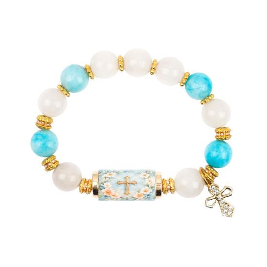 Bracciale Uccelli Benedizione con Scatola Regalo Premium, Bracciale con Perline Rosa Multicolore Design Elastico, Braccialetti Benedizione Ape Colibrì per Donne