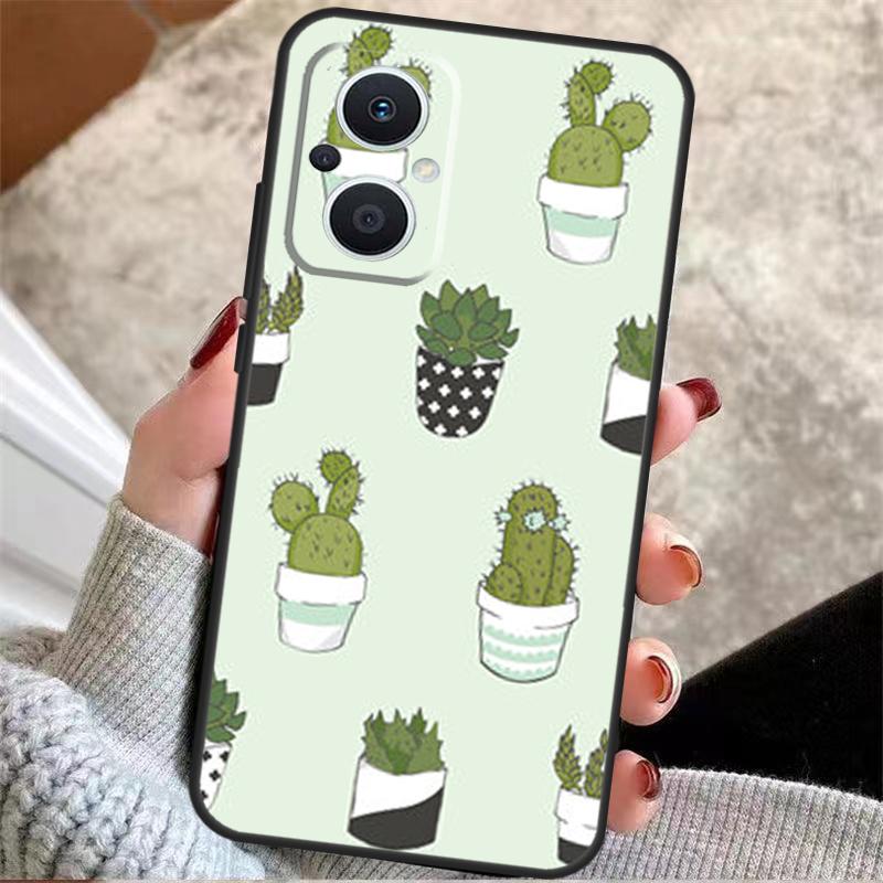 Cactus Pattern Phone Case For OPPO Reno 5Z 4Z 2Z 8T Reno 4 5 6 7 8 Lite OPPO Find X6 X5 Pro X2 X3 Neo Lite