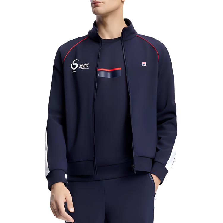 Men's FILA Knitwear Men's Royal Blue Stand Collar Moderate Other