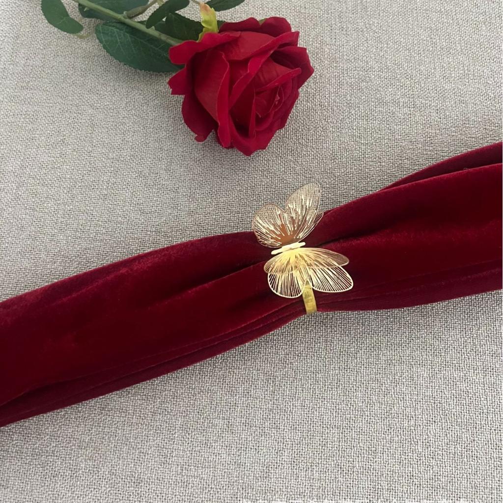 Hollow Butterfly Napkin Ring Metal Buckle Simple Nordic Style DIY Dinner Table Ornament For Wedding Dinner Party Celebration