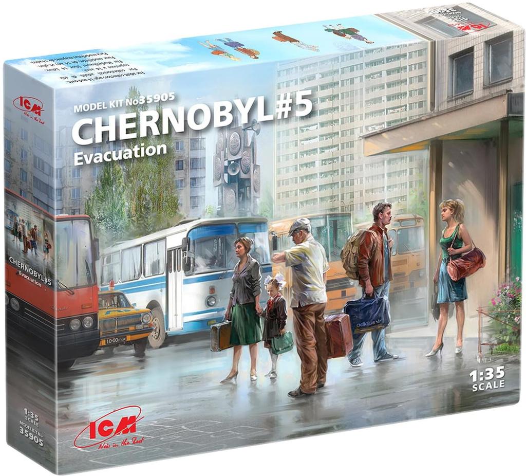ICM 1/35 Chernobyl 5 Evacuee Set Plastic Model Kit 35905