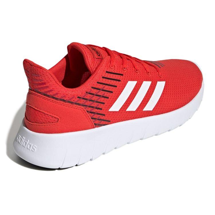 Adidas Asweerun Round Toe Lace-Up Fabric Shock Absorption Non-Slip Wear-Resistant Low-Top Running Shoes Men Sneakers Red White EE8446