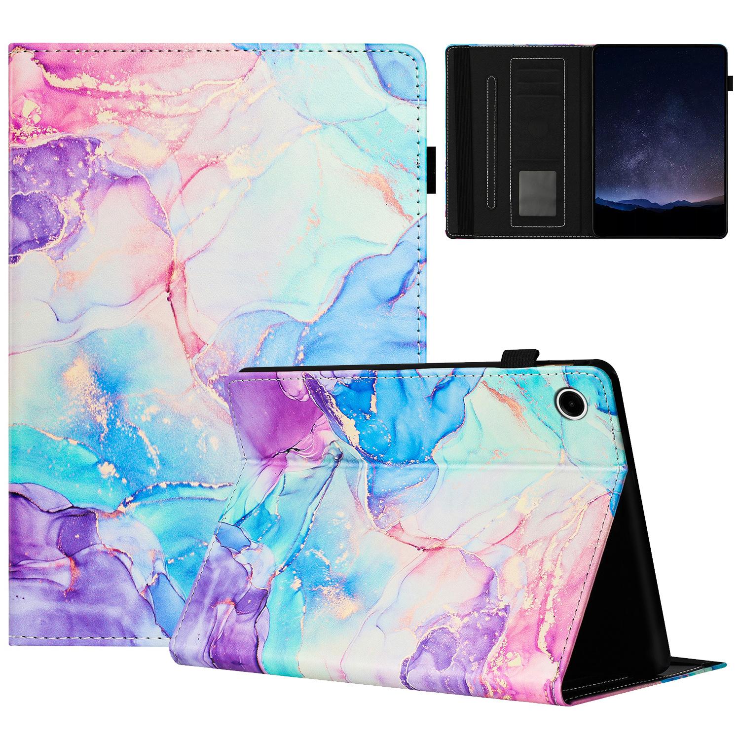 

For Lenovo Tab M10 (Gen 3) Case Multi-Angle Viewing Smart PU Leather Marble Cover Purple/Blue