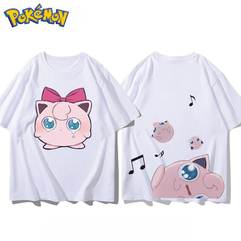 

MINISO Pokémon Front and Rear Printed Tshirt New Mens and Womens Harajuku Loose Casual Versatile Shortsleeved Top Clothing 4XL