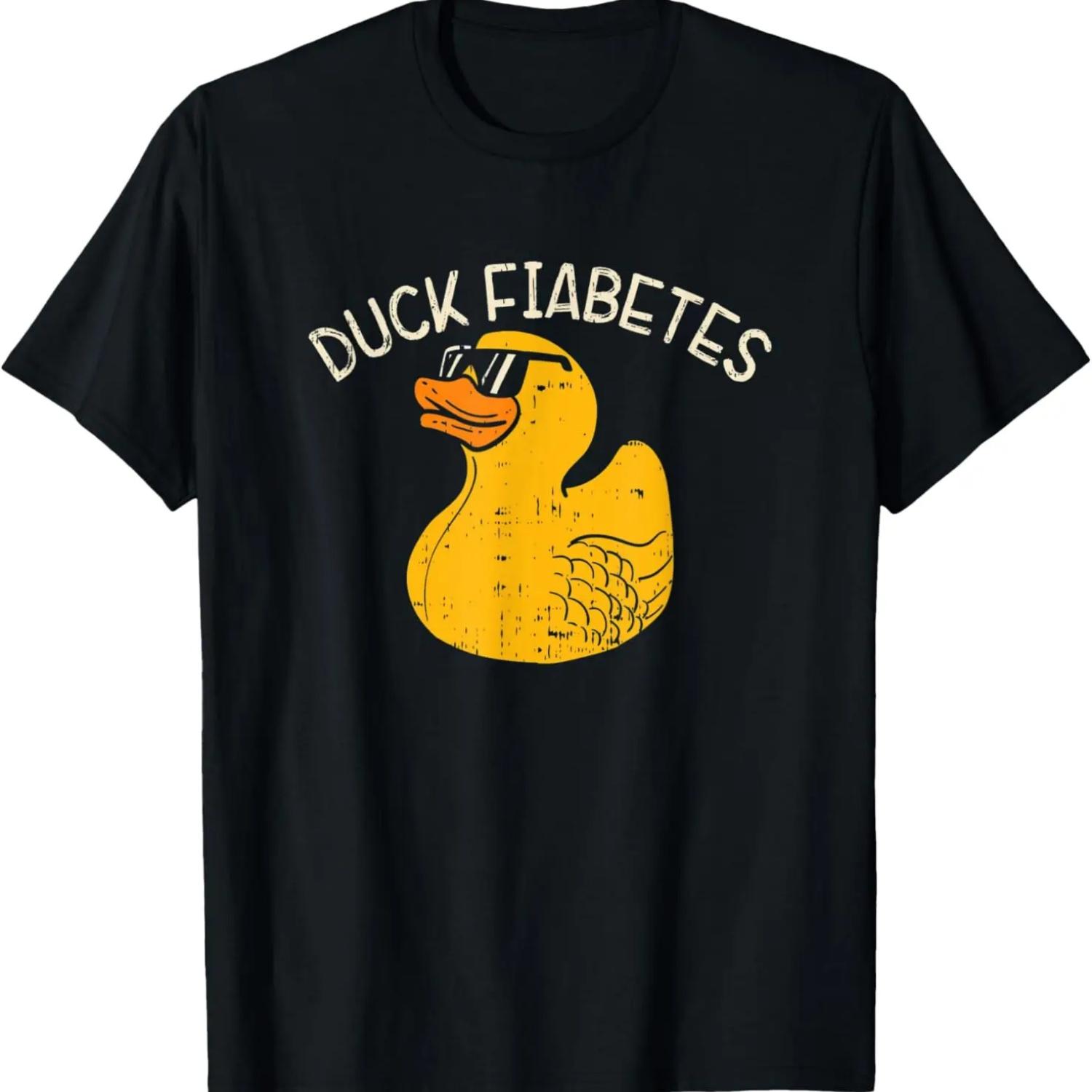 Funny Diabetes Awareness I Duck Fiabetes I Cool Rubber Duck T-Shirt S