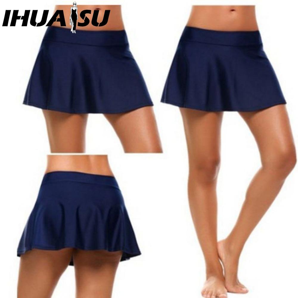 

IHUASU Женская Мода Повседневная Однотонная Принтованная Летняя Весенняя Юбка XXL темно-синий