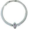 Retro Imitation Pearl Multi-layer Necklace - Green Rhinestone Luxury Necklace