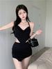 Spice Girl Sexy Pure Desire Neck Small Suspender Vest Women's Summer New Tight Two-piece Set Versatile Hip Skirt Tide