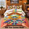 Hey Duggee Custom Name 3Pcs Bedding Set 1 Bed Sheet 2 Pillowcases Bedroom Home Decor