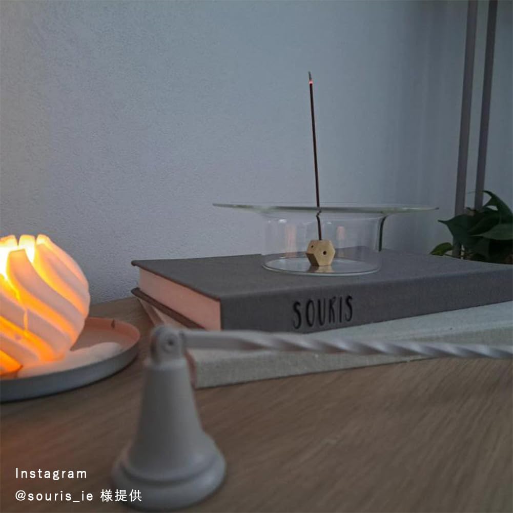 Stylish Glass Incense Holder, Incense Stick Holder, Cute, Nordic, Simple, Transparent, Korean Design, Clear Saucer, Home Decor, Gift (Hexagonal)