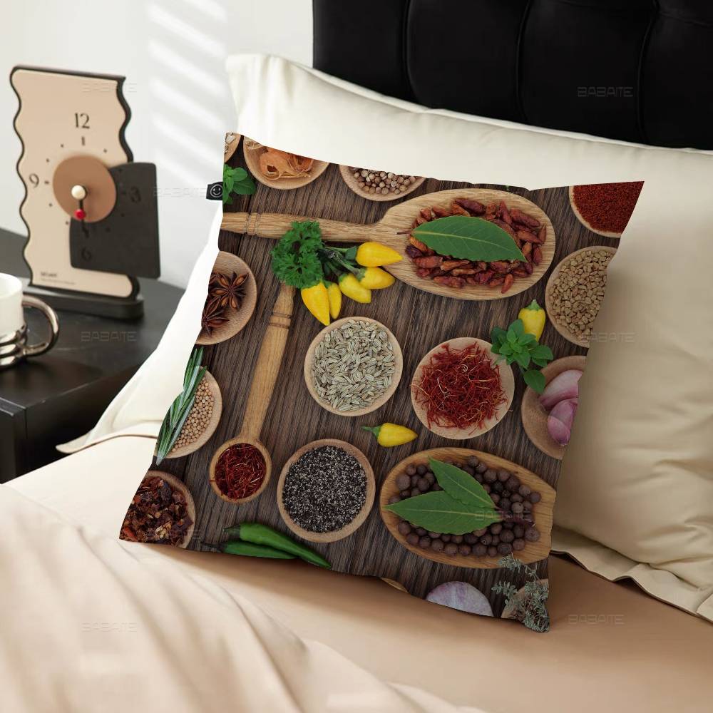 Grains Spices Peppers Cushion Cover Polyester Sofa Cushions Decorative Throw Pillows Home Decoration Pillowcover