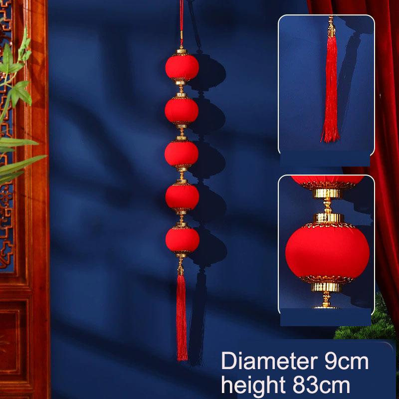 

Подвесные новогодние красные фонарики, подвески с кисточками, красные шары-фонарики, гирлянда в китайском стиле, декоративные шары ручной работы, Праздник весны 9cm красный