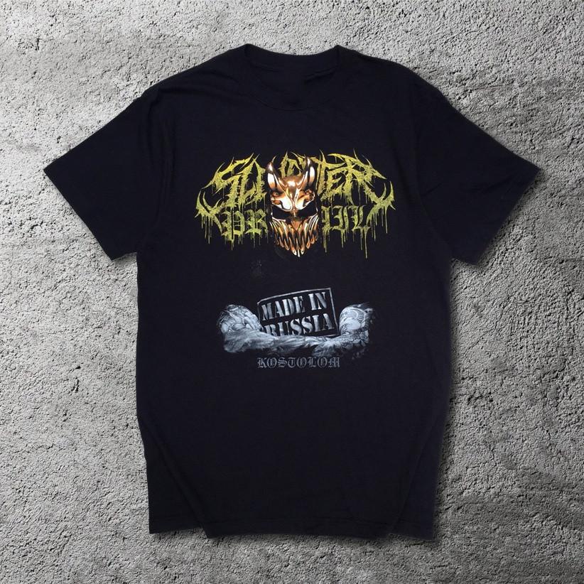 

Slaughter To Prevail Группа Черная Тяжелый Хлопок Подарок Для Фаната BT283 Унисекс Футболка M